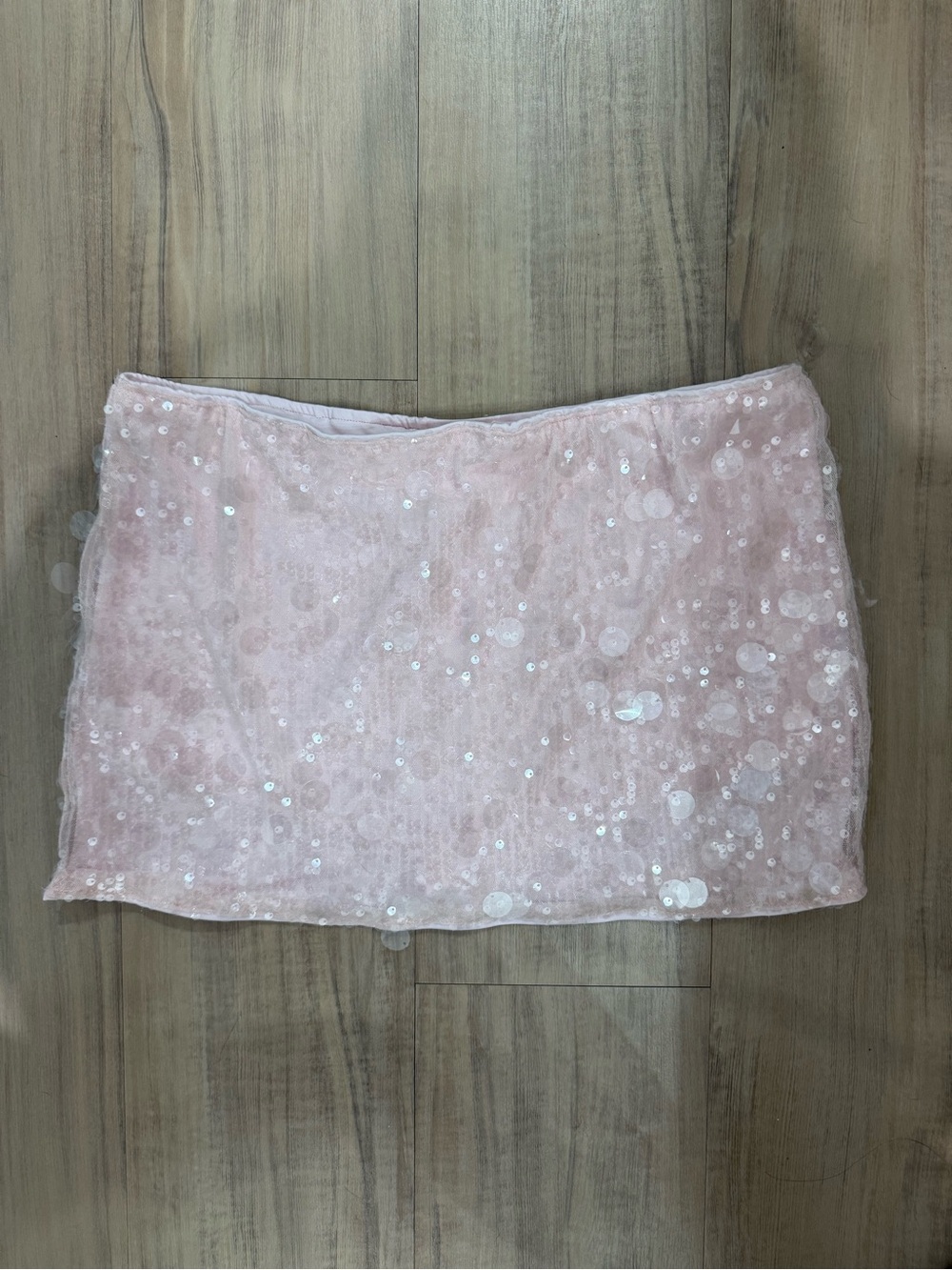 Soft Pink Sequin Mini Skirt - Women